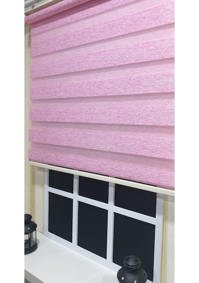 Lux Bambu Stor Zebra Perde Fuşya Pembe Etek Dilimli Stb 400 V16