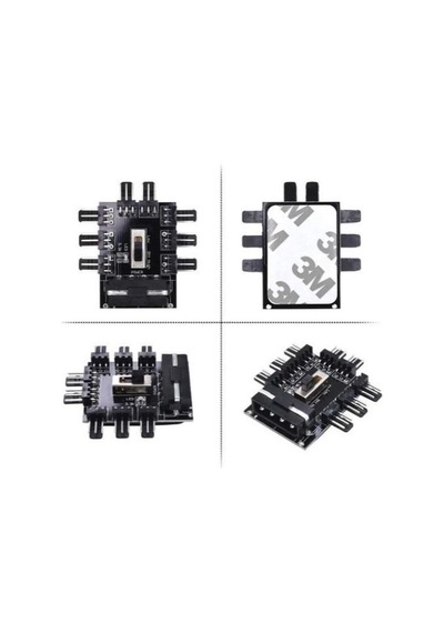 3 Pin Girişli 8 Port Fan Çoklayıcı Kart Çoğaltıcı Board Hub