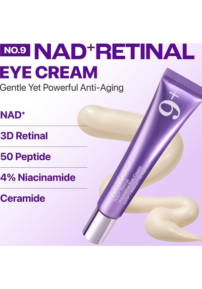 Tr No.9 Nad+ Retinal Volumetox Eye Cream, Anti-aging Treatment For Wrinkles, Fine Lines, Dark Circles & Dark Spots, Gent