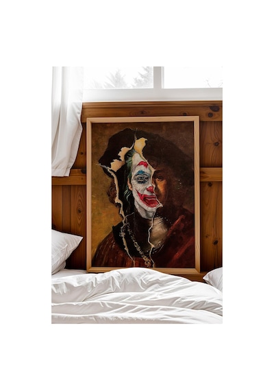 Joker Self Portrait Çerçeveli Tablo Sinemaseverlere Hediyelik Duvar Dekoru Modifiye Sanat