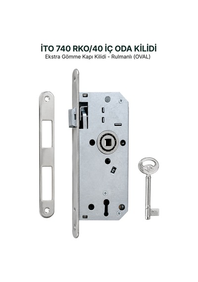İto Ahşap İç Kapı Kilitleri 740rko/40 Extra Gömme, Oval Ayna