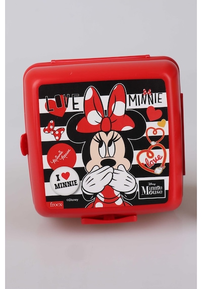 Dekomus İle Yeni Sezon Lisanslı Mınnıe Mouse Beslenme Çantası,beslenme Kabı Ve Trıtan Matara 500 Ml Beslenme Seti Altın