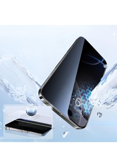 Apple Uyumlu   iPhone 14 Pro Max Mkst 3d Oliv Hd Temperli Cam Ekran Koruyucu + Kolay Uygulama Aparatı - Şeffaf