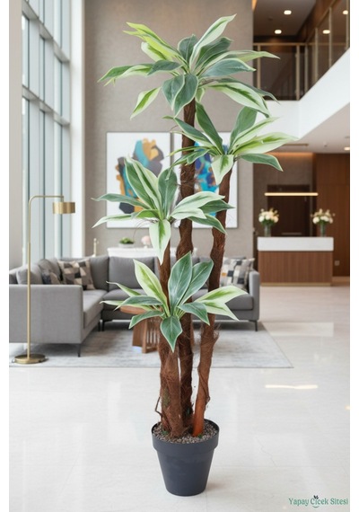Yapay Çiçek Sitesi 4 Gövdeli Yapay Botanik Ağaç 190 Cm Model 6 Yeşil