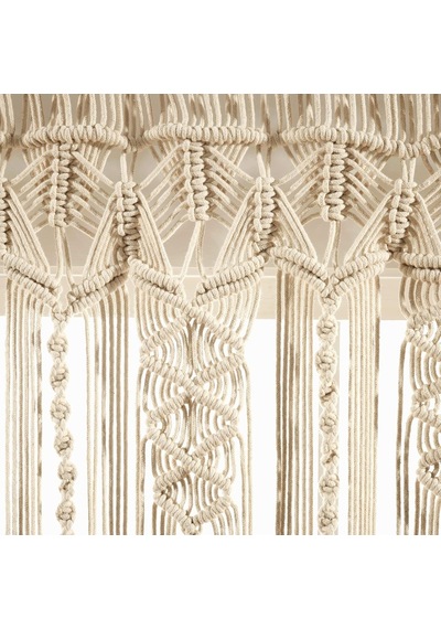 Boho Makrame Dokulu Pamuk Saçak/mutfak Perdesi/duvar Dekoru, 50,8 Cm U X 127 Cm G, Nötr Çok Renkli