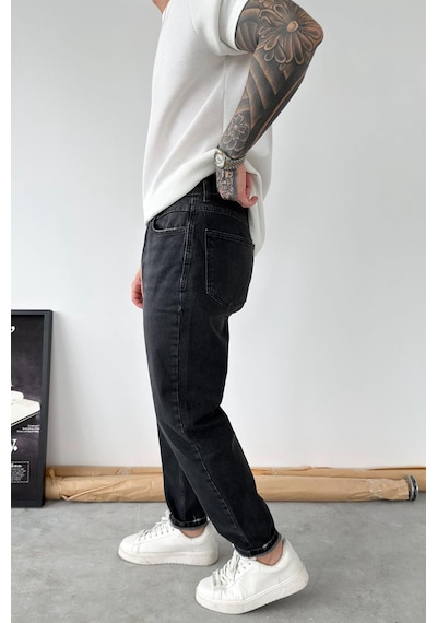 Füme Soft Degrade Boyfriend Pantolon Füme