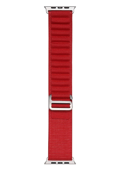 Zore Watch Ultra 49mm Clo- Band-74 Hasır Kordon-kırmızı