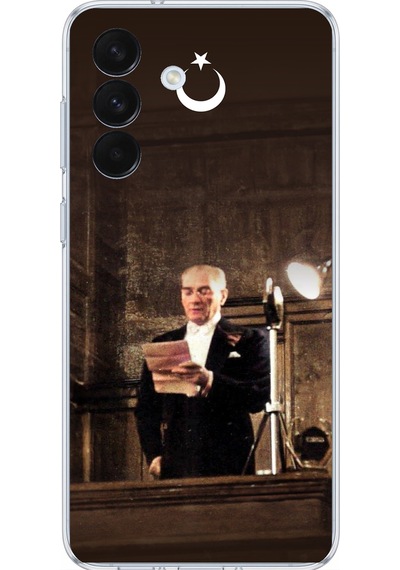 Samsung Galaxy S26+ Plus Uyumlu Atatürk İlk Meclis Konuşması Baskılı Silikon Kılıf Renkli