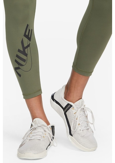 Nike Pro Dri Fit Grafik Mid Rise 7/8 Lenght Tight Purple Kadın Antrenman Taytı Haki