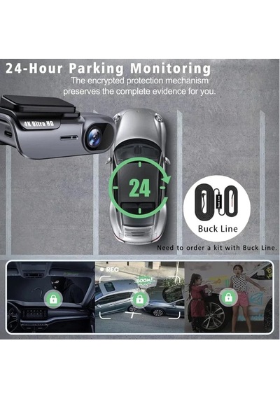 4k Ultra Hd Akıllı Araç İçi Kamera - Wi-fi Bağlantılı, 24 Saat Park Monitörlü, Gece Görüşlü Ve Döngüsel Kayıt Özellikli Sürüş Kayıt Cihazı Dash Cam