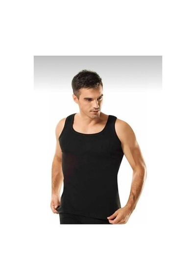 Nacar Store Tutku Erkek 6'lı Paket % 100pamuklu Penye Atlet Siyah