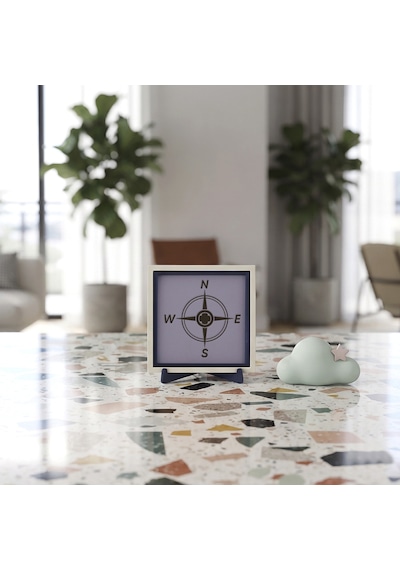 Modern Pusula Tasarımlı Dekoratif Obje, Ev Ve Ofisiniz İçin Özel Bir Seçim Ve Hediyelik 10x10 Cm