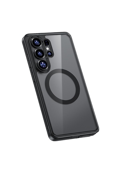Galaxy S26 Ultra Uyumlu Kılıf M-safe Şarj Özellikli Benks Crystal Serisi Şeffaf Kapak Siyah Siyah