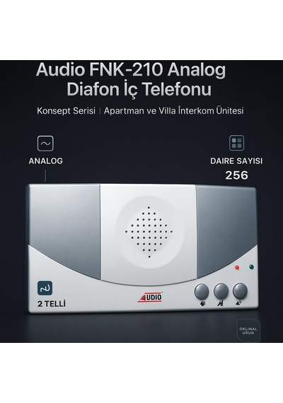 Audio Fnk-210 Analog Diafon İç Telefonu Konsept Serisi Apartman Ve Villa İnterkom Ünitesi