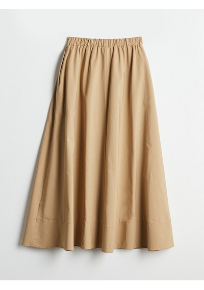 Lcw Modest Haki Beli Lastikli Poplin Kloş Etek