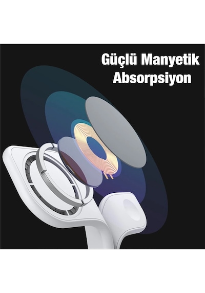 Ally 5in1 Apple Uyumlu iPhone 15 14 13 12 Watch Tutucu Kablosuz Şarj İstasyonu Hızlı Standı Led Işıklı 5775