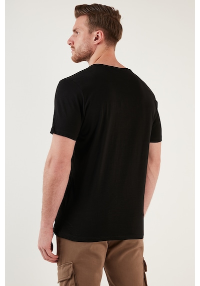 Buratti Baskılı Bisiklet Yaka % 100 Pamuk Slim Fit Erkek T Shirt 646R3940 Siyah Buratti Baskılı Bisiklet Yaka % 100 Pamuk Slim Fit Erkek T Shirt 646R3940 Siyah