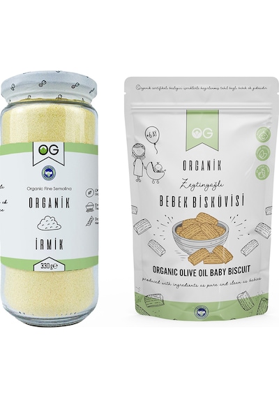 OG naturalOrganik İrmik ve Organik Bebek Bisküvi Seti
