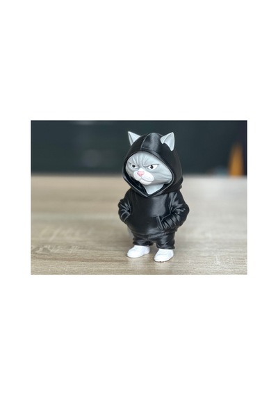 Kapüşonlu Kedi Figürü 10cm