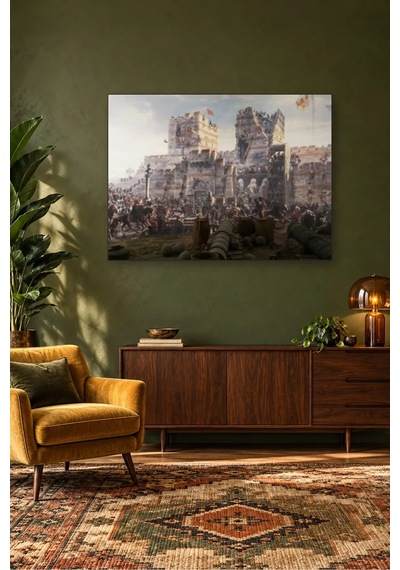 Fida Topların Dövdüğü İstanbul Surları Panoraması Canvas Tablo Çok Renkli