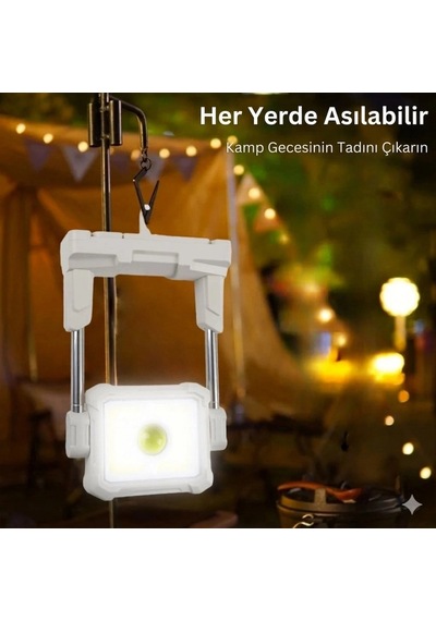 Katlanabilir Çok İşlevli Kamp Lambası - Her Ortama Uyum Sağlayan Güçlü 4 Modlu Aydınlatma Çok Renkli