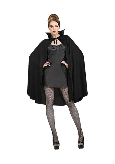 Siyah  Renk Yakalı Halloween Pelerini 90 Cm