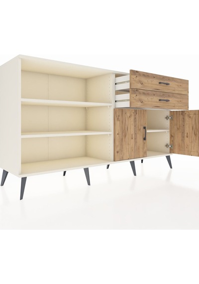 Hyperion Konsol 3 Raflı 2 Çekmeceli 2 Kapaklı 176x44x99 Aytaşı-ça Aytaşı-çam