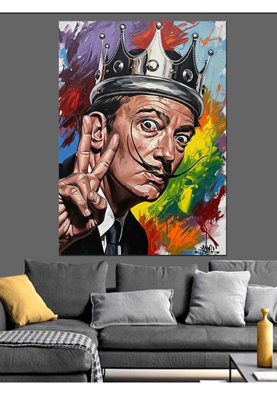 Ahşap Tablo Kral Taçlı Salvador Dali