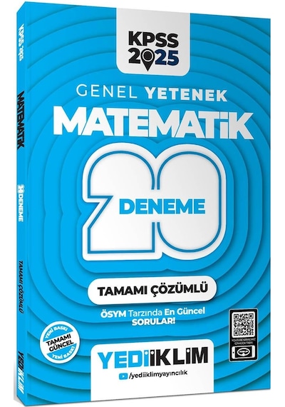 Yediiklim Yayınları 2025 Kpss Genel Yetenek Matematik Tamamı Çözümlü 20 Deneme