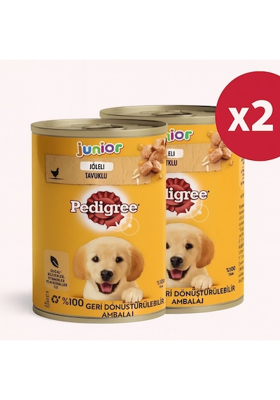 Pedigree Tavuklu Konserve Yavru Köpek Maması 400 Gr 2 Adet
