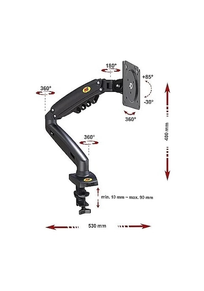 Hpy Pazar North Bayou Nb F80 17"-30" Amortisörlü 2-9 Kg Monitör Standı
