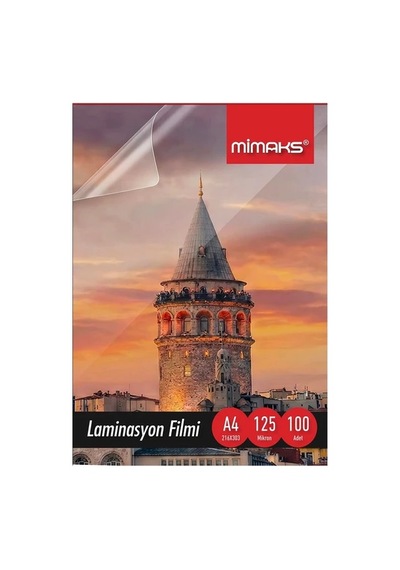 Mimaks Laminasyon Filmi Lp4 A4 125 Mikron 100 Adt. 10'li Paket