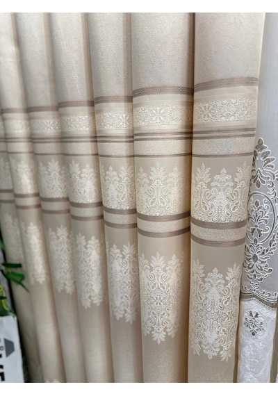 Nivemeshome Ft632255 V-115 Antakya Krem 1/3 Sık Pileli Fon Perde Apm Krem