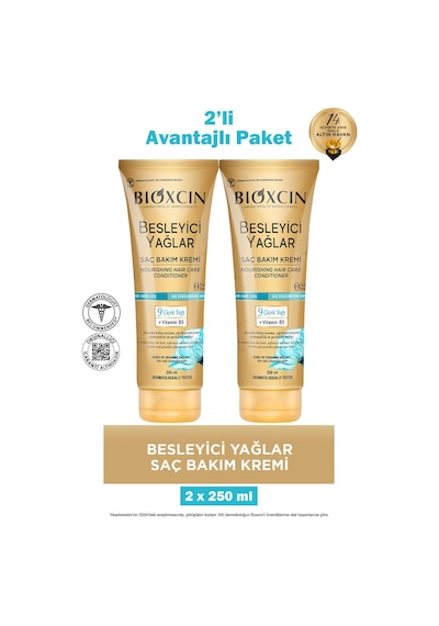 Bioxcin Besleyici Yağlar Saç Bakım Kremi 250 Ml 2 Adet