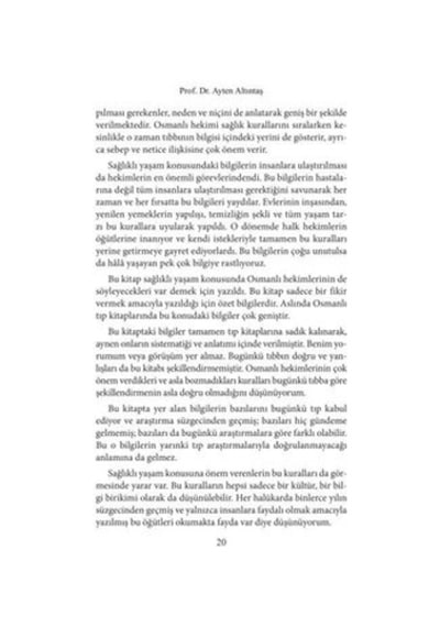 Osmanlı Tıbbında Sağlıklı Yaşam - Ayten Altıntaş - Yediveren Yayınları
