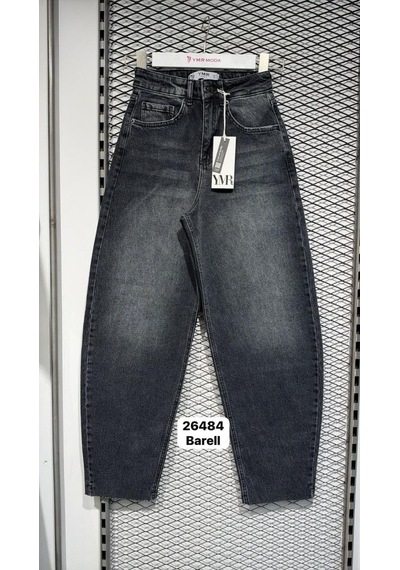 Ymr Moda Füme Barrel Balon Paça Kadın Jeans 26484