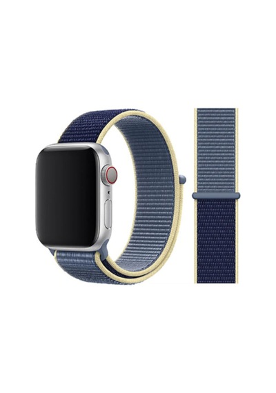Apple Watch Uyumlu 2 Series 38mm Kordon Spor Loop Silikon Hasır Örgü Bluesky Kordon Kayış