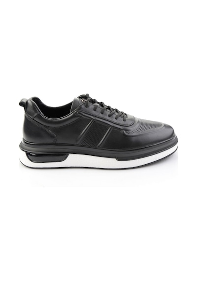 Bambi Siyah Hakiki Deri Erkek Sneaker E01018250303