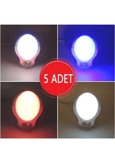 Ufo Led Gece Lambası 0,5W Tasarruflu Işıklı Fişli Düğmeli 5 Adet(503908712) Çok Renkli Ufo Led Gece Lambası 0,5W Tasarruflu Işıklı Fişli Düğmeli 5 Adet(503908712) Çok Renkli