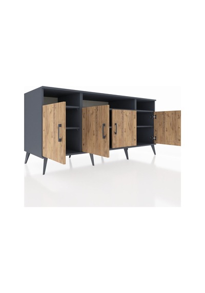 Kronos Konsol 6 Raflı 4 Kapaklı 176x59x83 Antrasit-çam/antrasit Çam/antrasit Kronos Konsol 6 Raflı 4 Kapaklı 176x59x83 Antrasit-çam/antrasit Çam/antrasit