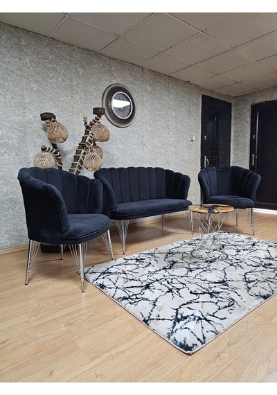 Zafir Krom Kaplama Tel Ayak Papatya Çay Seti Koltuk Takımı , Balkon, Salon, Ofis, Cafe Koltuk Takımı Siyah Zafir Krom Kaplama Tel Ayak Papatya Çay Seti Koltuk Takımı , Balkon, Salon, Ofis, Cafe Koltuk Takımı Siyah