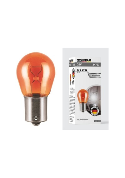 Ampül Py21w 24v 21w 93 Yan Tırnak Sarı Uzun Ömürlü 10 Adet - Wolfram 34797