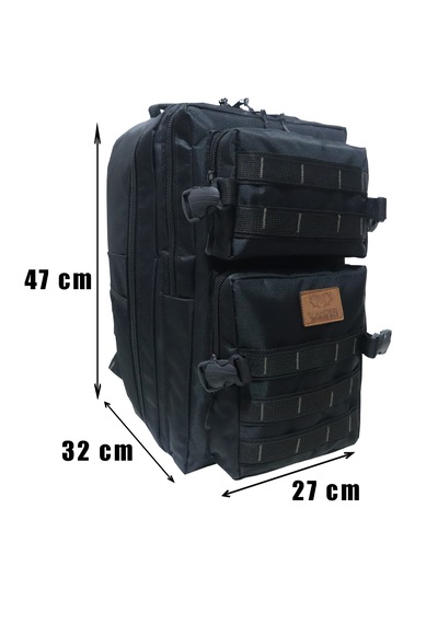 Season Mountaıner Suya Dayanıklı Unisex Sırt Çantası Kamp, Seyahat Ve Günlük Kullanım İçin Geniş Hacimli Ortopedik Siyah