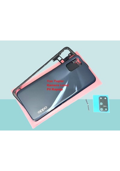 Oppo A72 Uyumlu Full Kasa Arka Kapak Batarya Kapağı - Siyah Çok Renkli