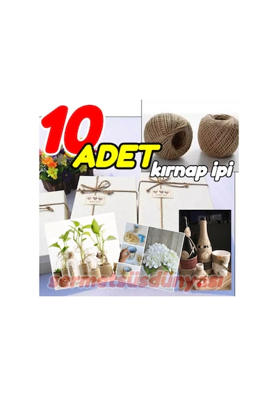 10 Adet Kırnap Ipi Jüt Keten Ip-Doğal Çuval Ipi N11.978