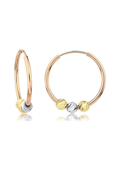 Dorikalı Pembe Altın Halka Küpe Çapı: 2.1cm - Rose Gold Pembe Altın