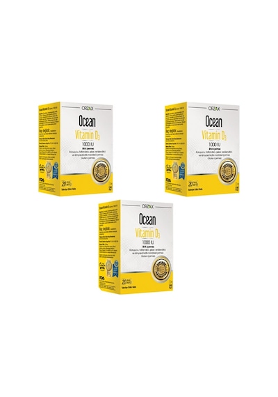 Ocean Vitamin D3 1000 IU Sprey 20 ML  3 Adet