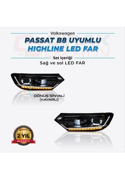 Passat Higline Led Far Kayar Sinyali B8 Uyumlu Sağ Sol Takım