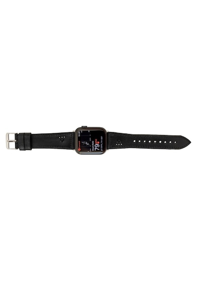 Apple Uyumlu  Watch  Deri Kordon 42-44-45mm Rst1 Siyah