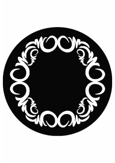 Siyah Çerçeveli Desen Oval Banyo Klozet Paspas Seti Bs074n11